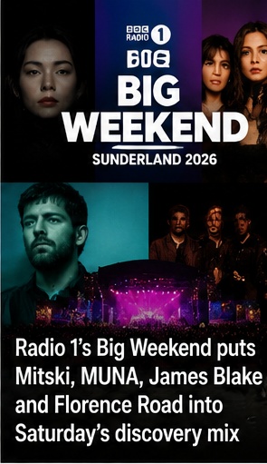 Radio 1’s Big Weekend puts Mitski, MUNA, James Blake and Florence Road into Saturday’s discovery mix
