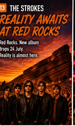 The Strokes performing at Red Rocks Amphitheatre.