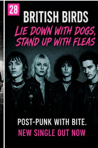 Post-punk band British Birds performing live for single Lie Down With Dogs.