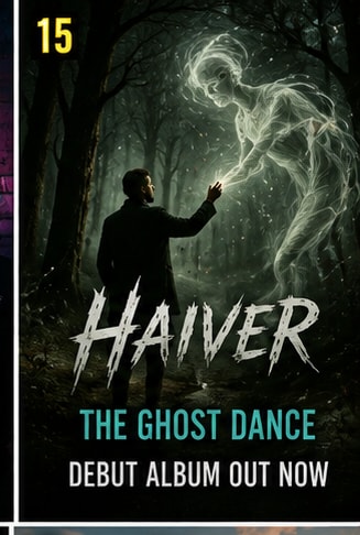 Moody expressive portrait for Haiver debut album The Ghost Dance.