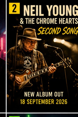 Analog recording aesthetic for Neil Young & The Chrome Hearts album Second Song.