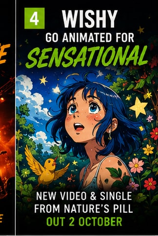Wishy animated music video Sensational from album Nature's Pill.