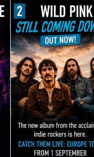 Wild Pink band members photographed for new album Still Coming Down.