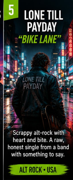 Lone Till Payday deliver scrappy alt-rock guitars on single Bike Lane.